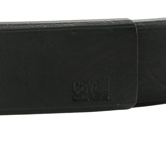 Cavalli Class Men's Black 100% Leather Buckle Decorated Belt - Picture 4 of 6